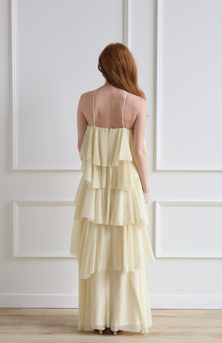 Emery Ruffle Maxi - Butter Milk
