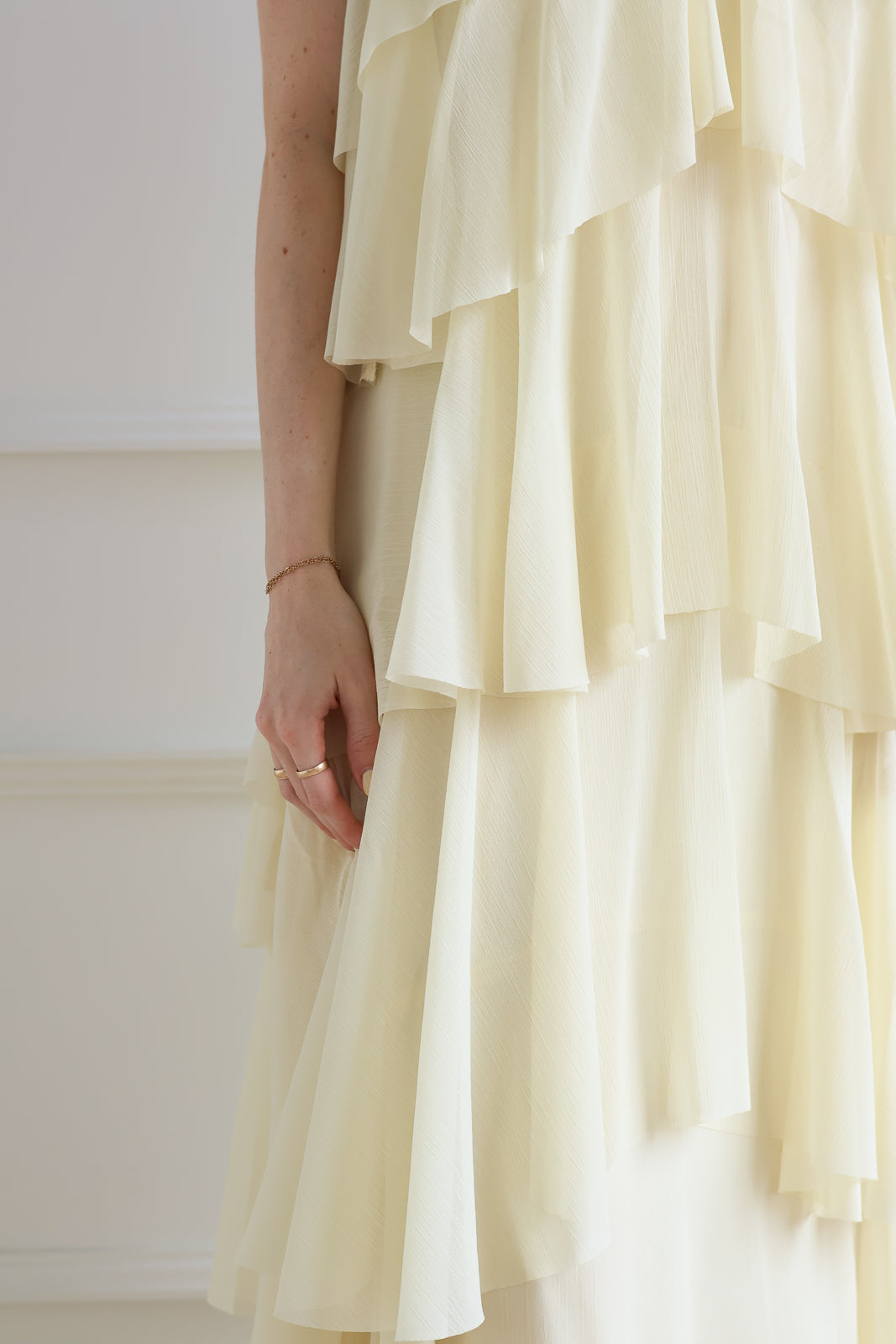 Emery Ruffle Maxi - Butter Milk