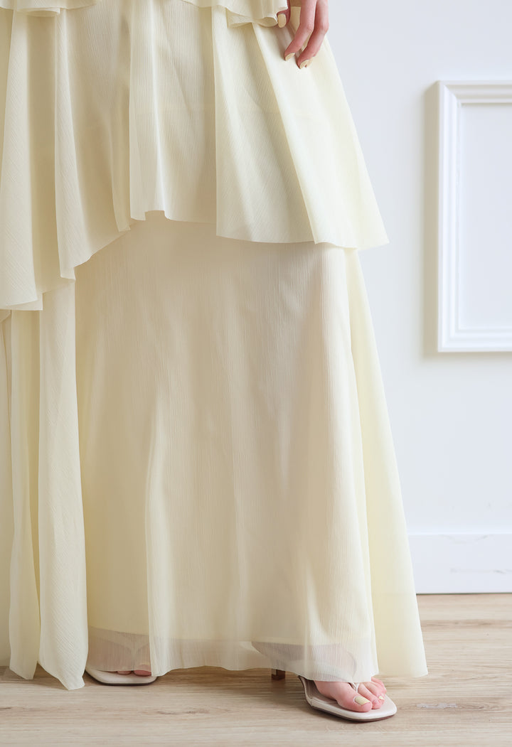 Emery Ruffle Maxi - Butter Milk