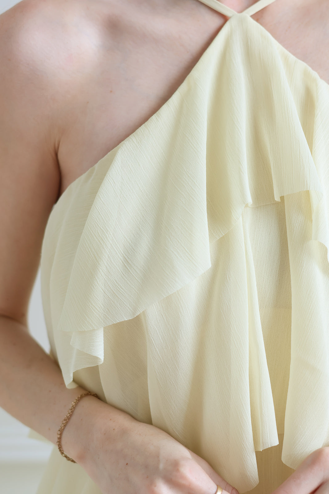 Emery Ruffle Maxi - Butter Milk