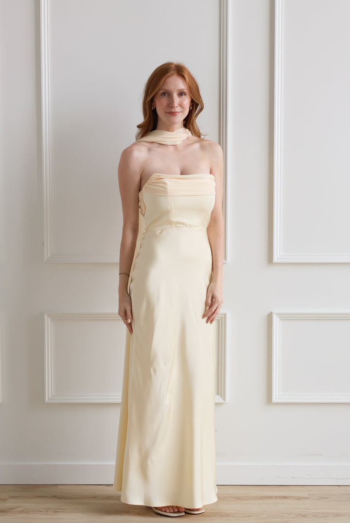 Esmerelda Butter Strapless Maxi