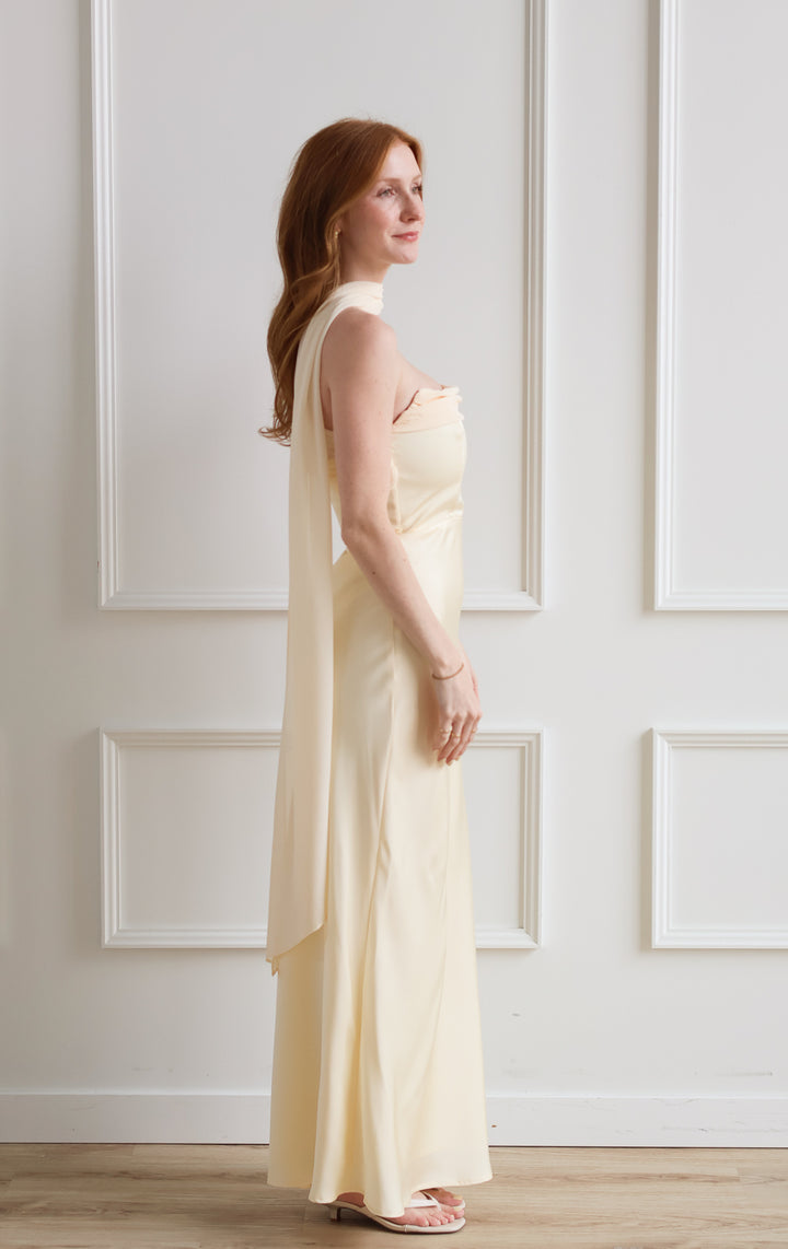 Esmerelda Butter Strapless Maxi