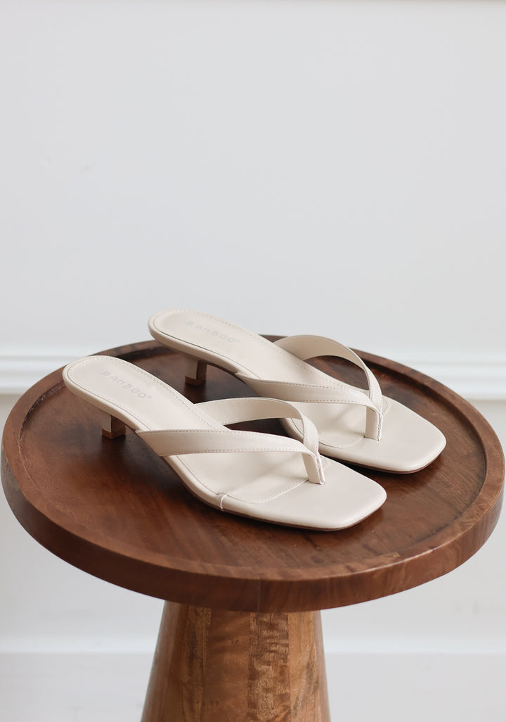 Brat Kitten Heel Thong - Ivory