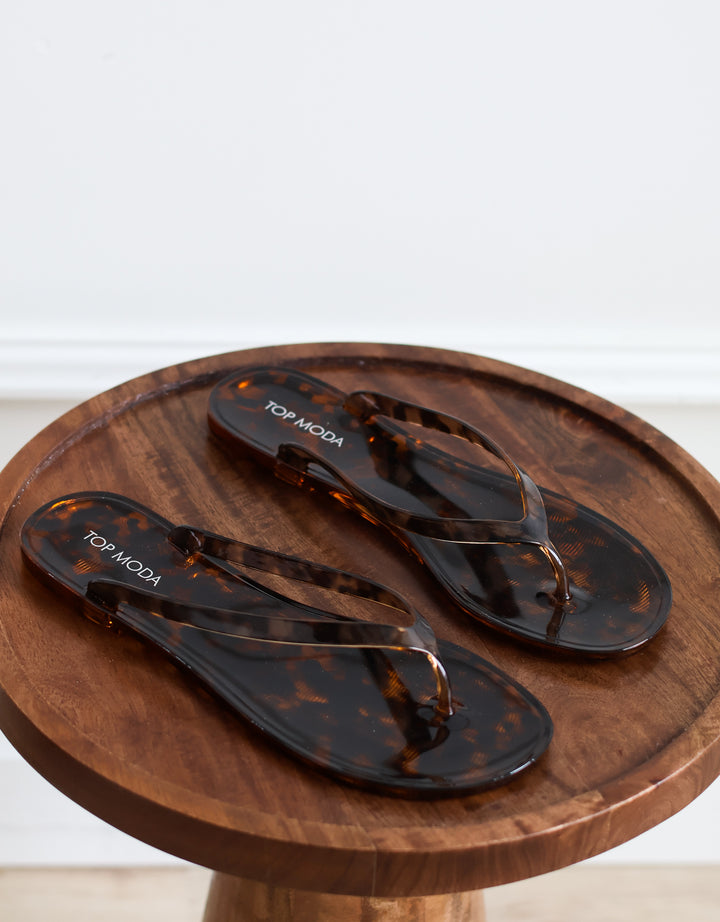 Kate Tortoise Jelly Flip Flops