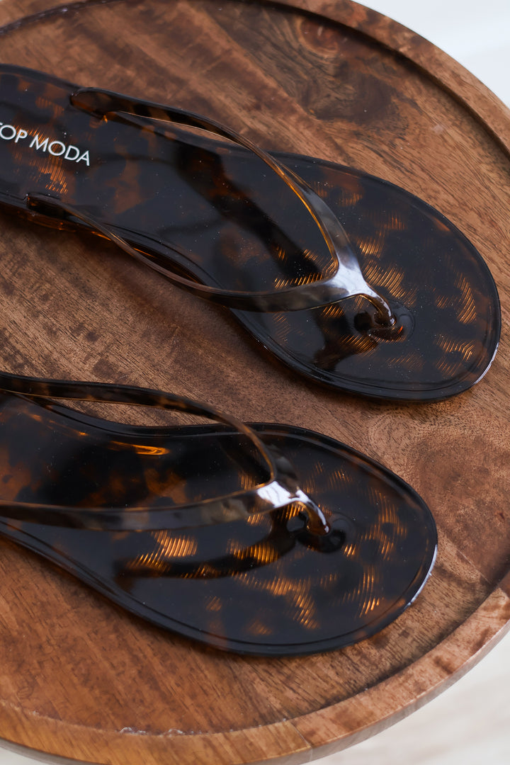 Kate Tortoise Jelly Flip Flops