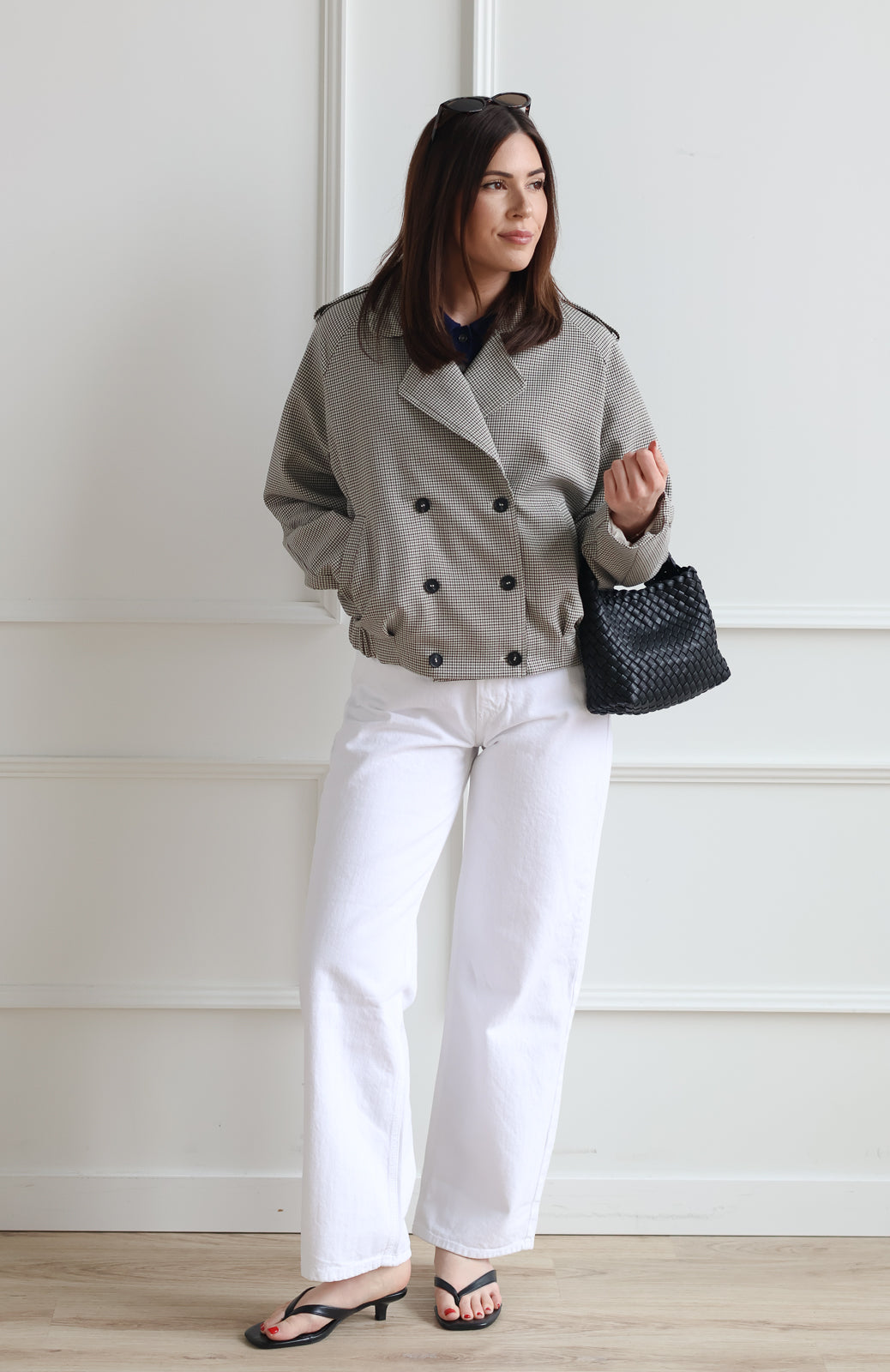Houndstooth Cropped Trench