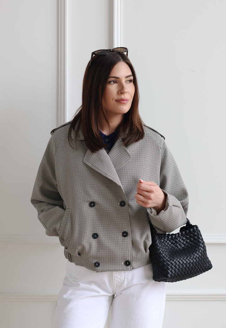 Houndstooth Cropped Trench