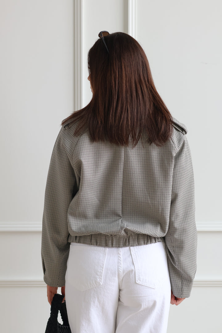 Houndstooth Cropped Trench