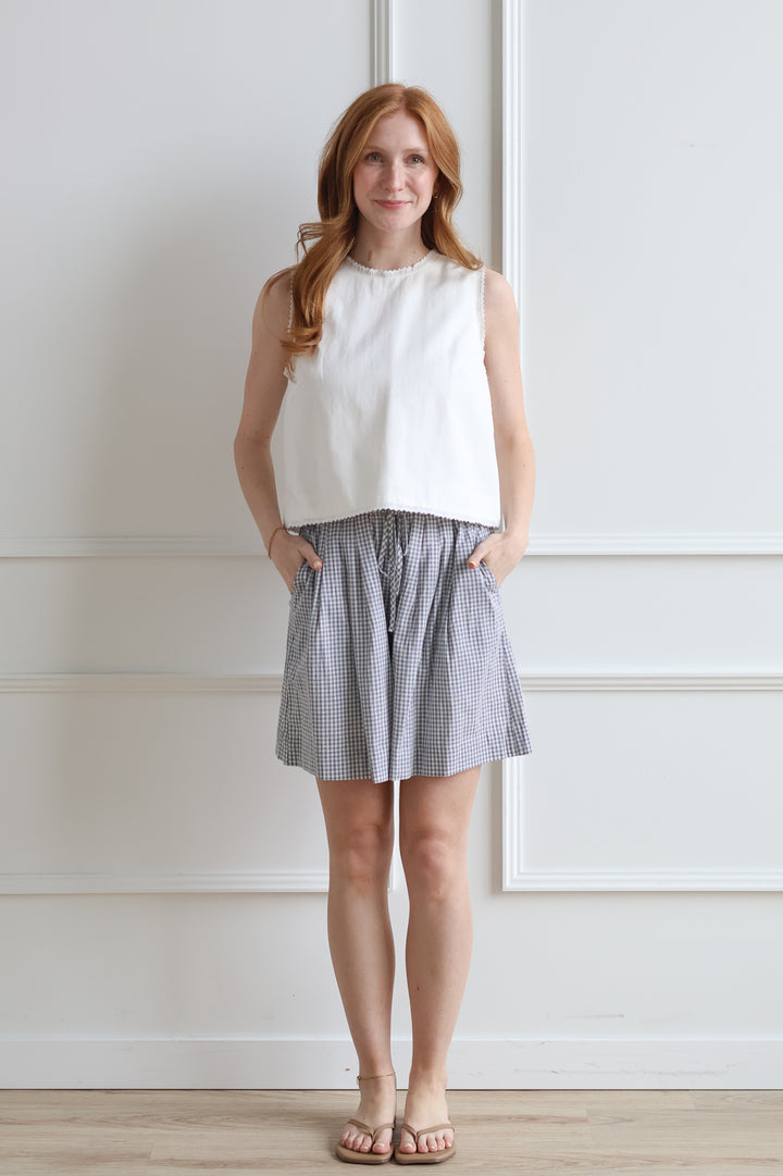 Coastal Gingham Wide Shorts