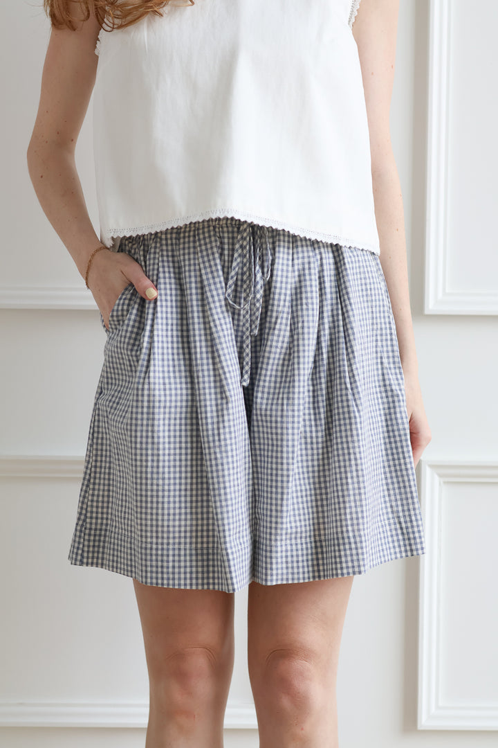 Coastal Gingham Wide Shorts