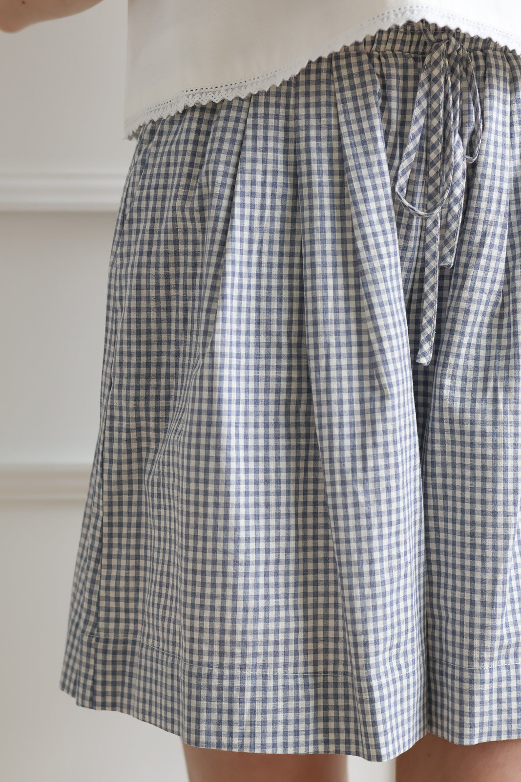 Coastal Gingham Wide Shorts