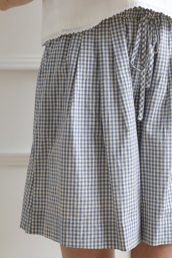 Coastal Gingham Wide Shorts