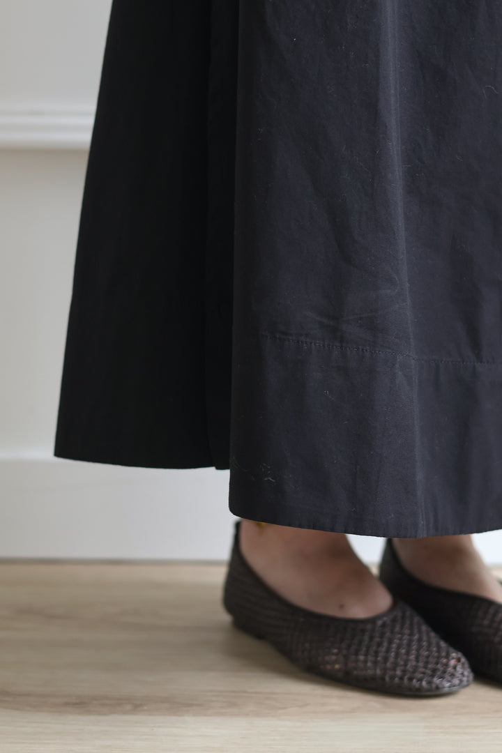 Blair Ankle Poplin Skirt - Black