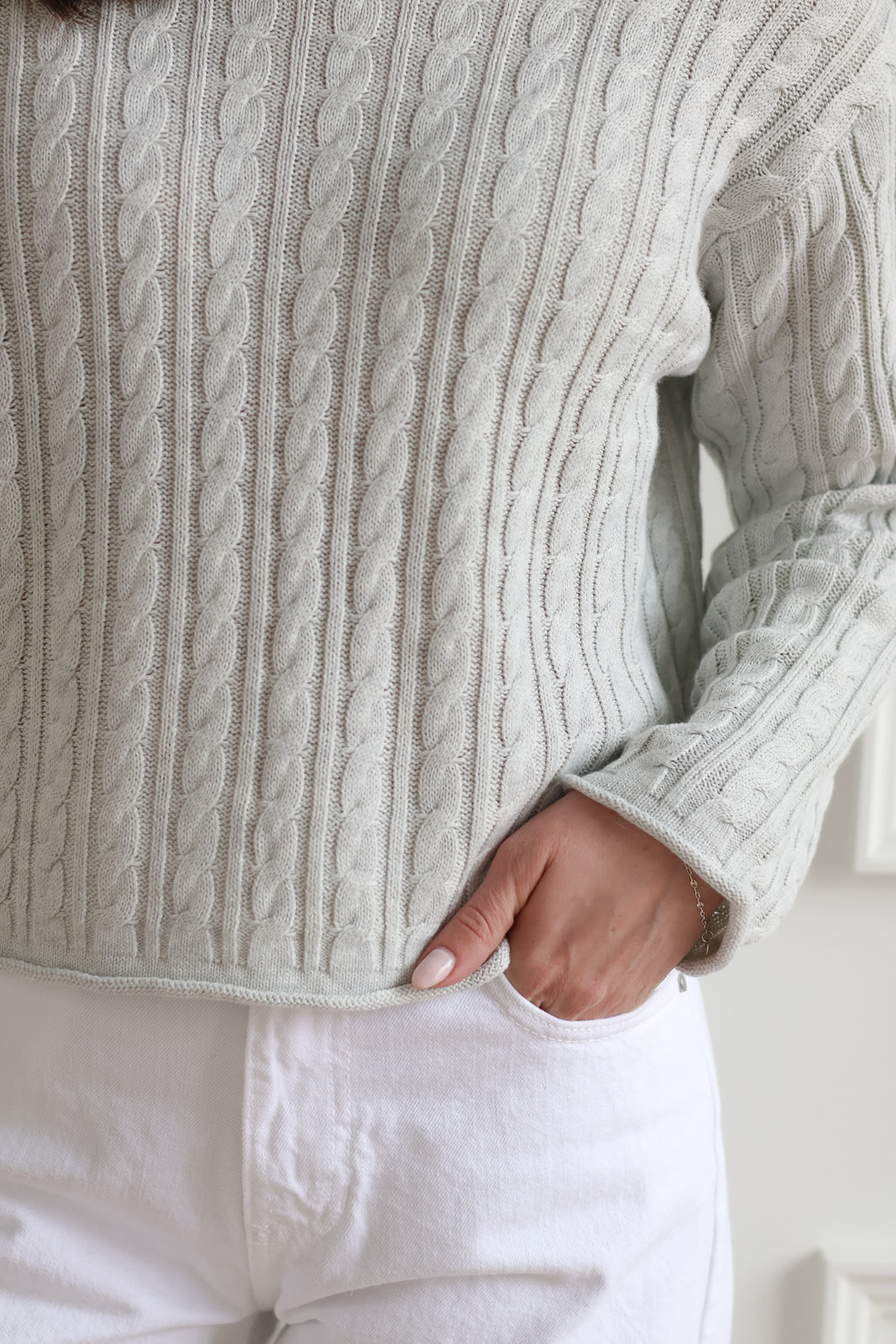 Light Grey Cable Knit