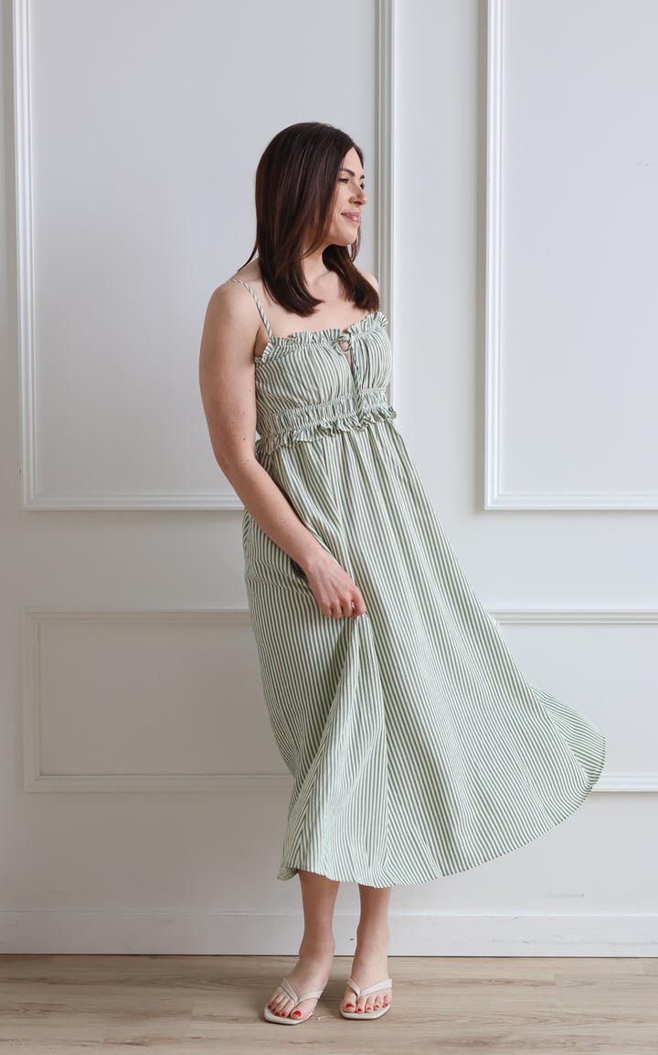 Key Hole Stripe Midi