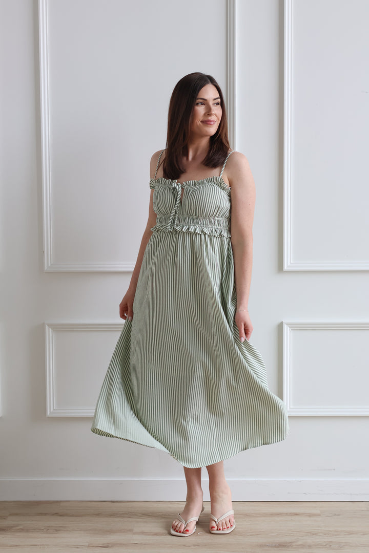 Key Hole Stripe Midi