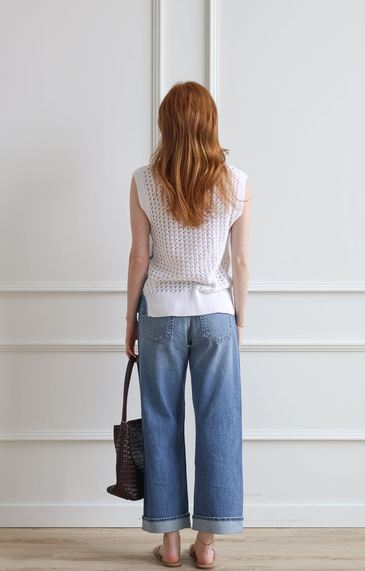 Leone Cornflower Crochet Tank