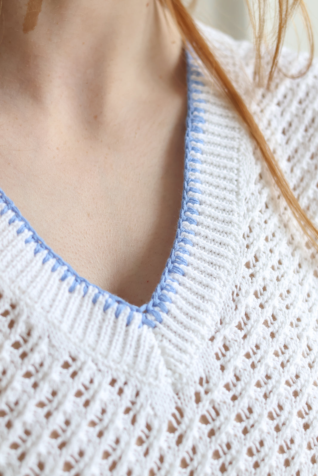 Leone Cornflower Crochet Tank