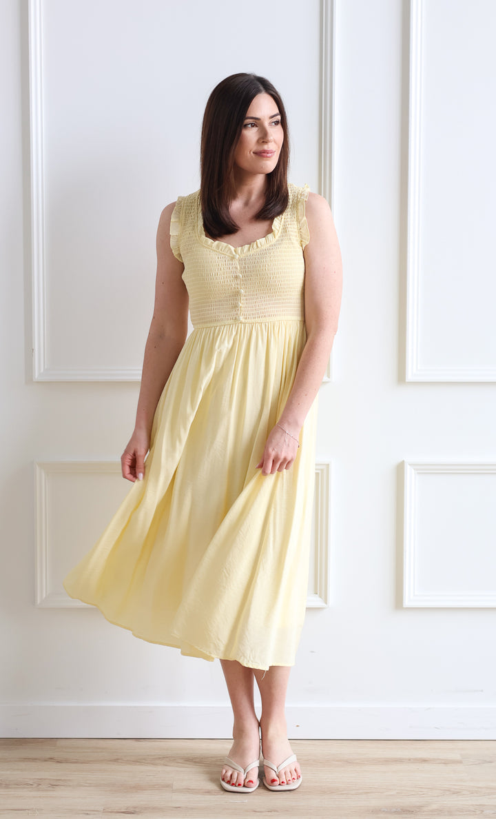 Sweetheart Daisy Smocked Midi