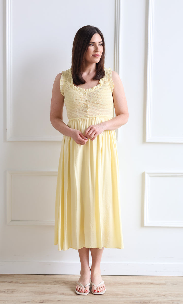 Sweetheart Daisy Smocked Midi