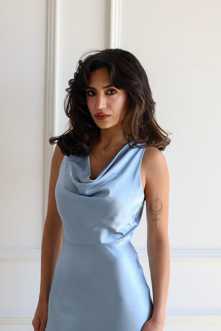 Chandler Cowl Maxi - Slate Blue
