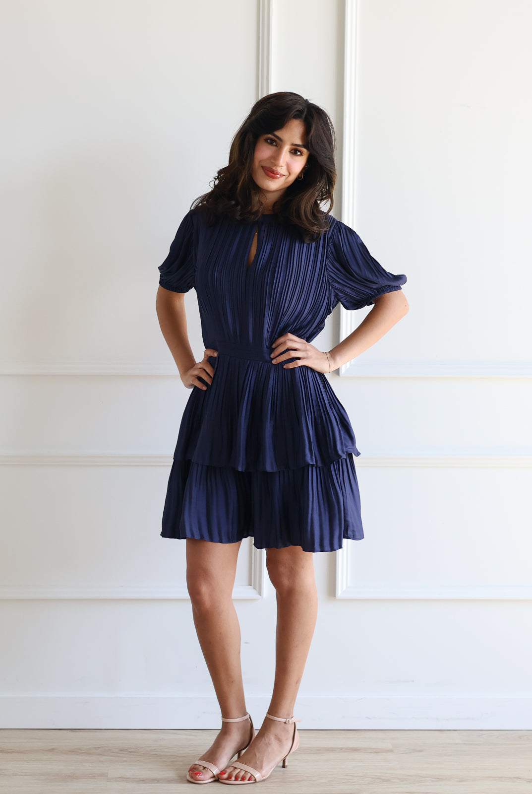 Pleated Navy Mini – madaboutstyle