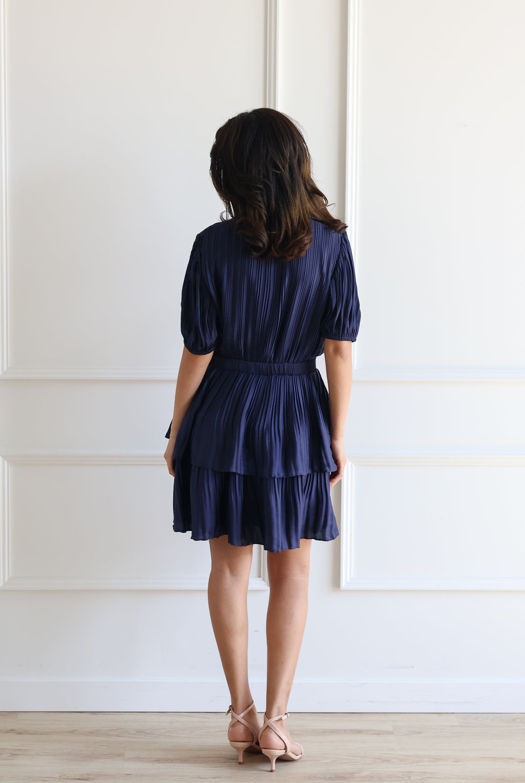 Pleated Navy Mini
