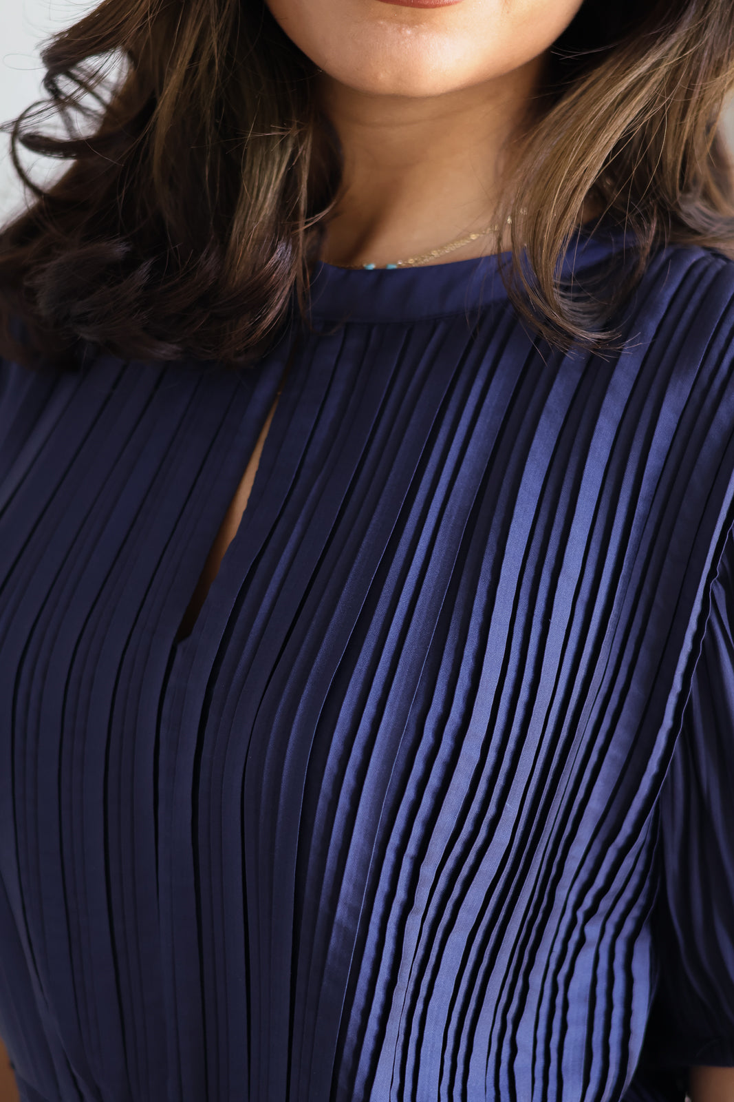 Pleated Navy Mini