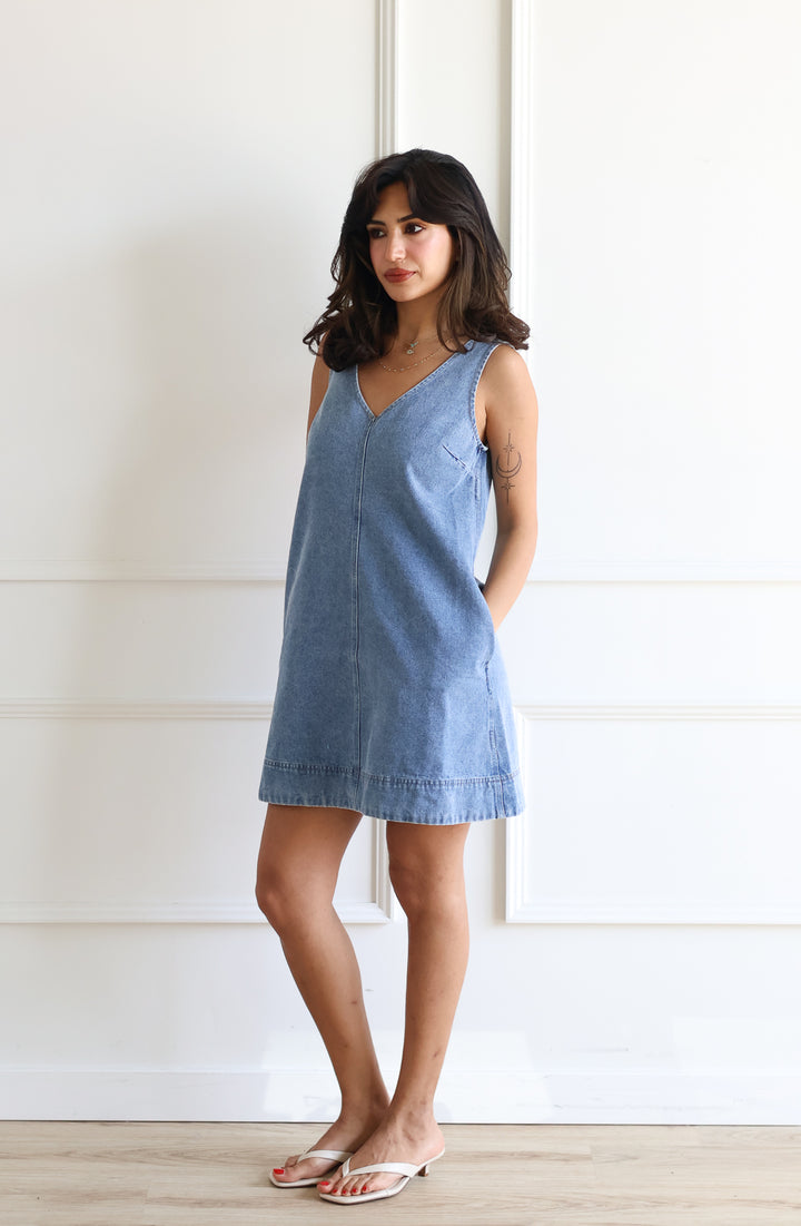Denim V-Neck Mini