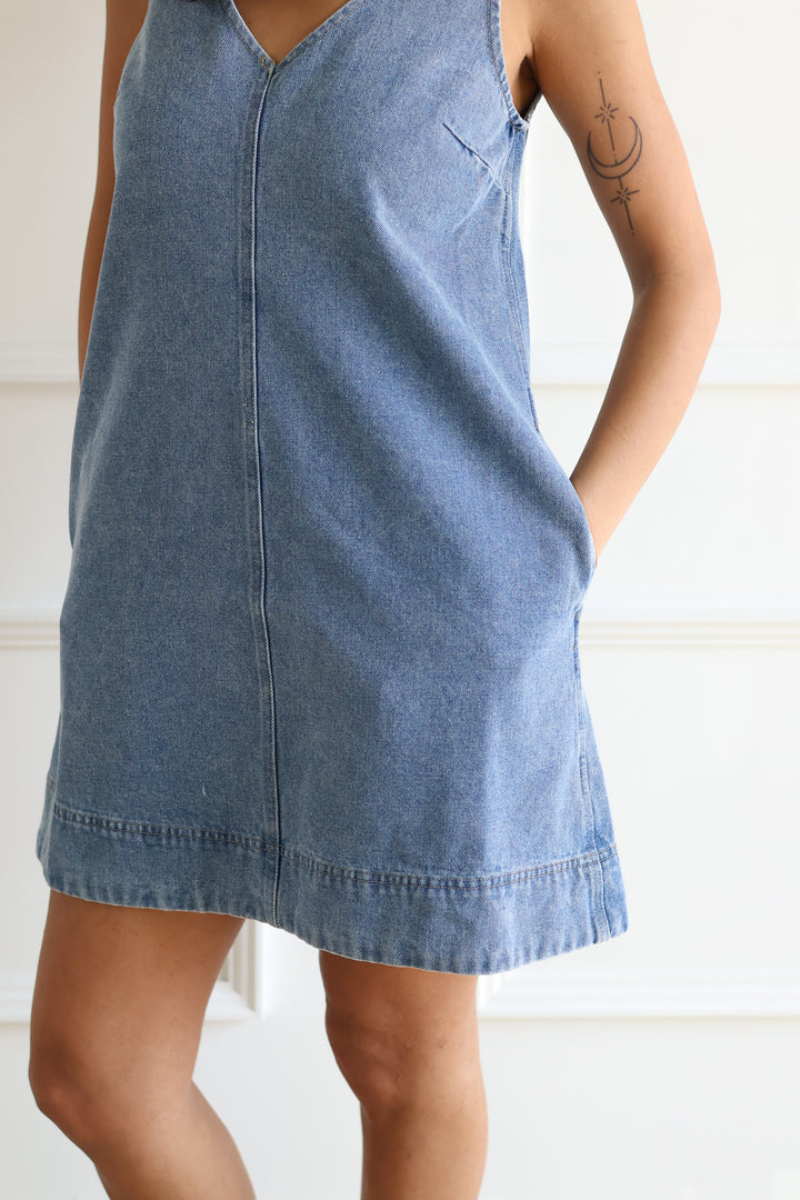 Denim V-Neck Mini