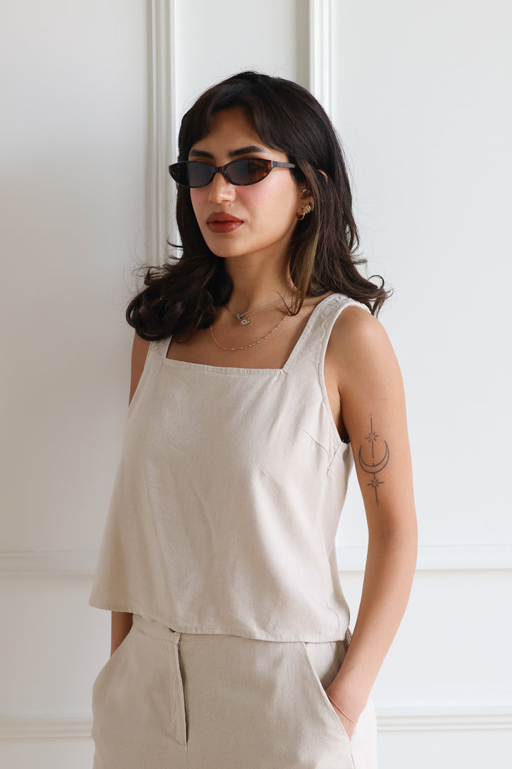 Vero Moda | Milo Linen Cropped Tank
