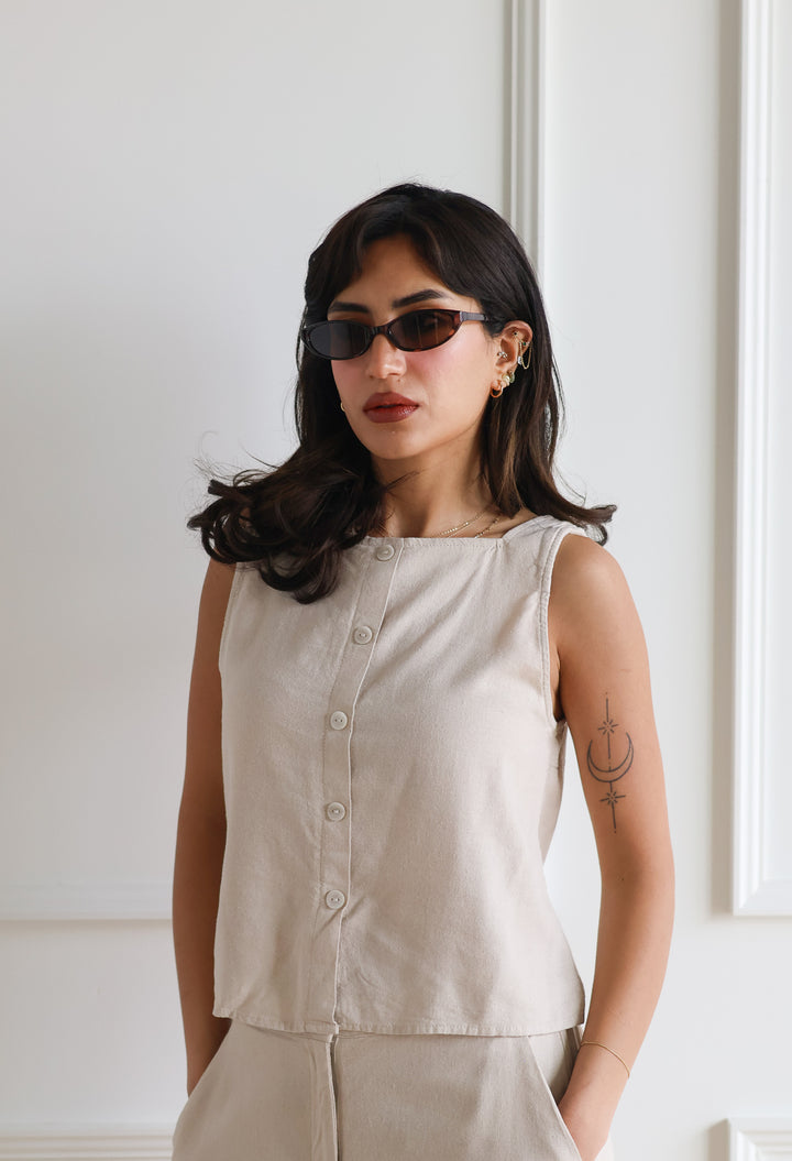 Vero Moda | Milo Linen Cropped Tank