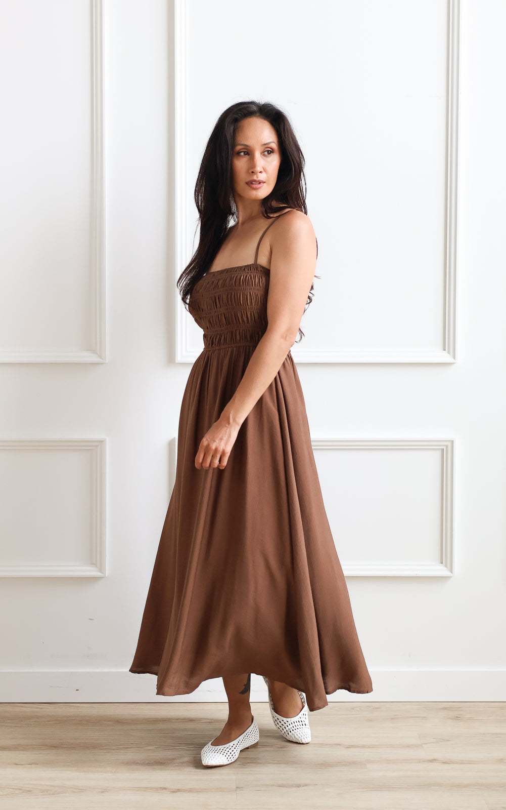 Smocked Midi Dress