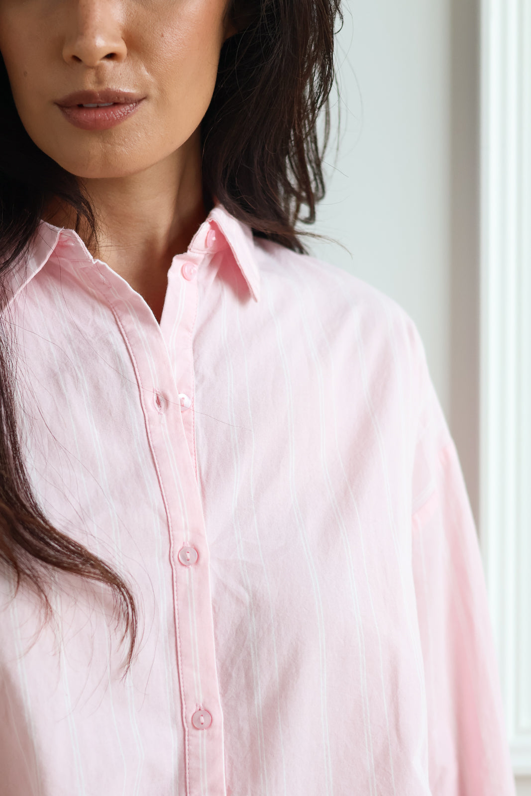 Olivia Button Down - Rose