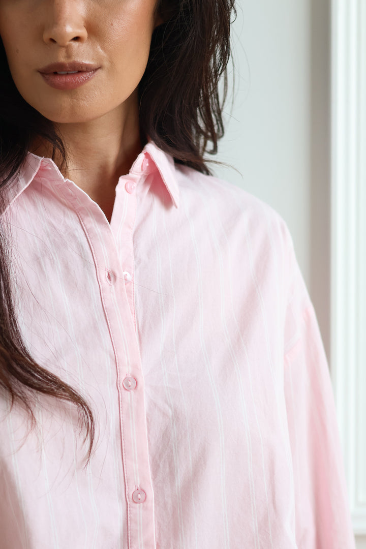 Olivia Button Down - Rose
