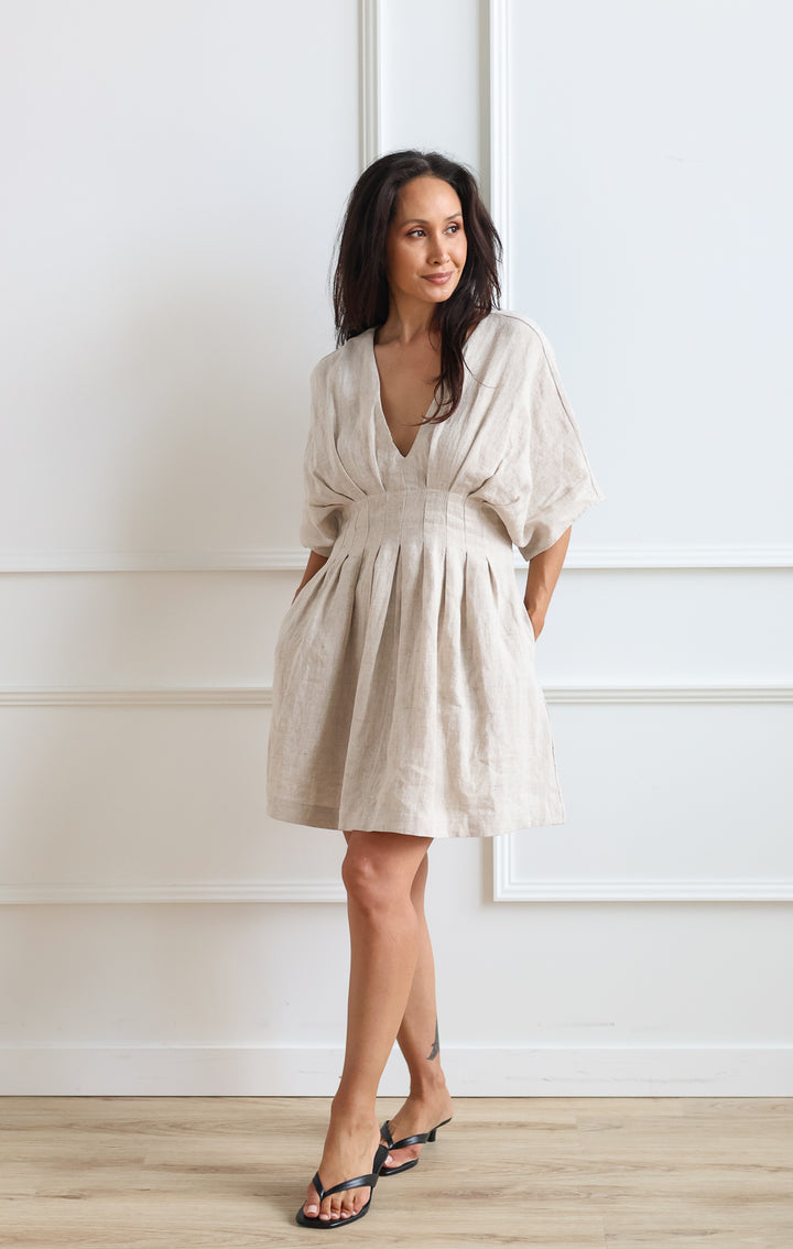 Thea Pleated Linen Mini