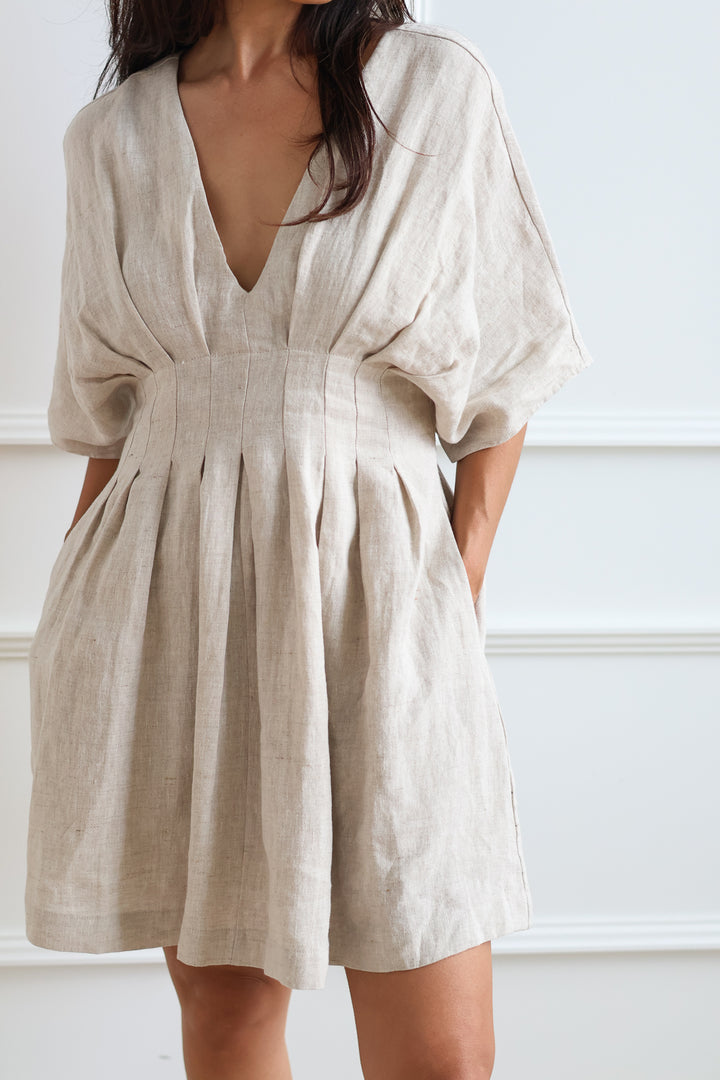 Thea Pleated Linen Mini