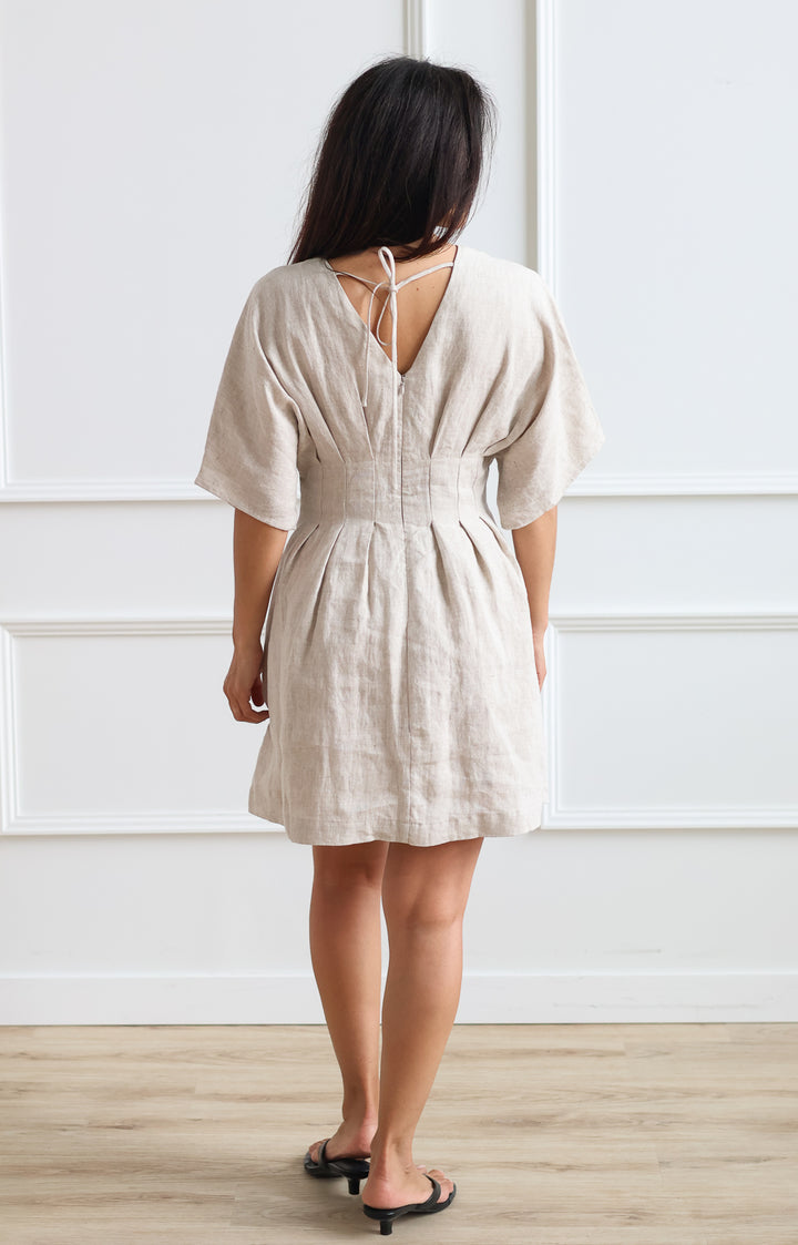 Thea Pleated Linen Mini