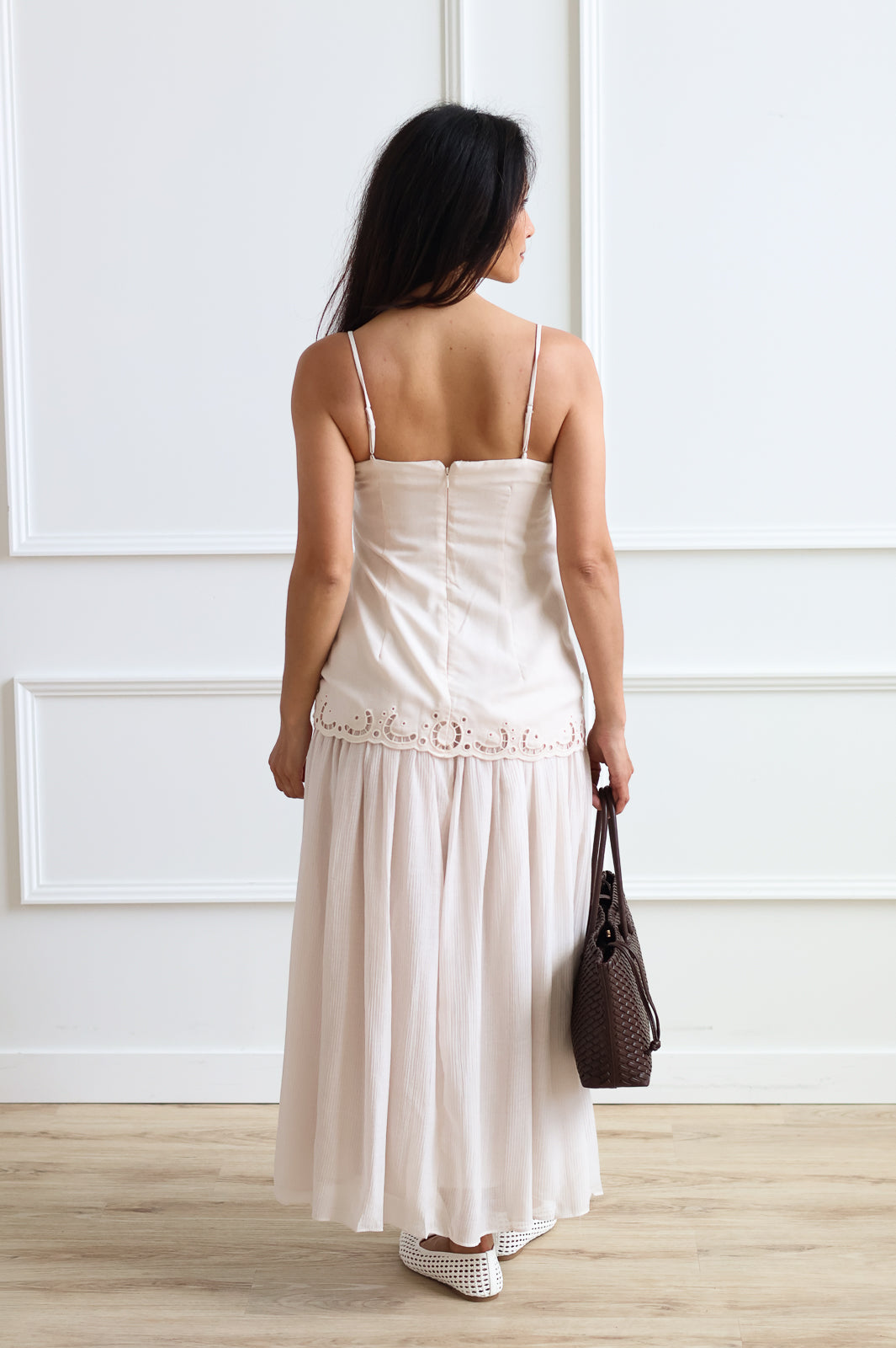 Eyelet Mixed Media Midi