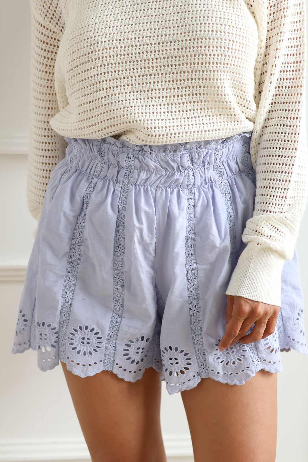 Periwinkle Eyelet Short