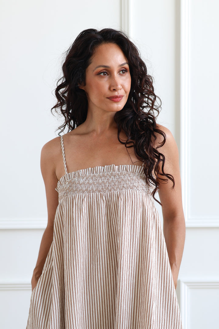 Boardwalk Stripe Maxi - Cappuccino