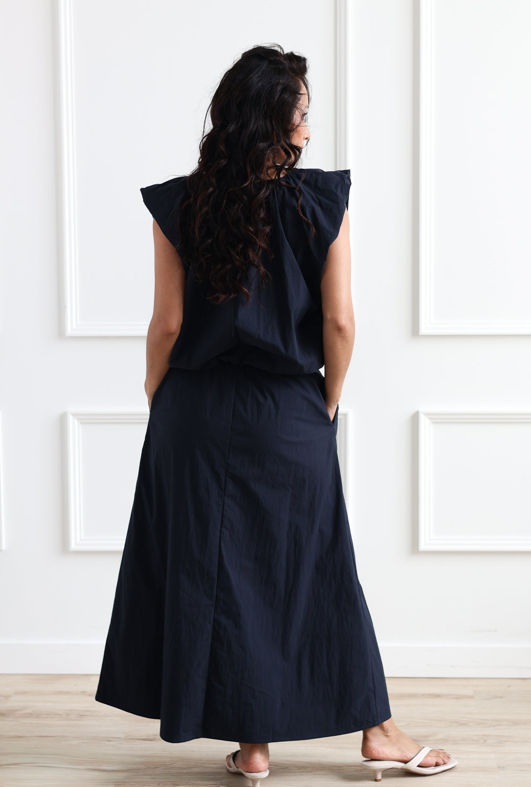 Sylvia Gathered Midi Skirt