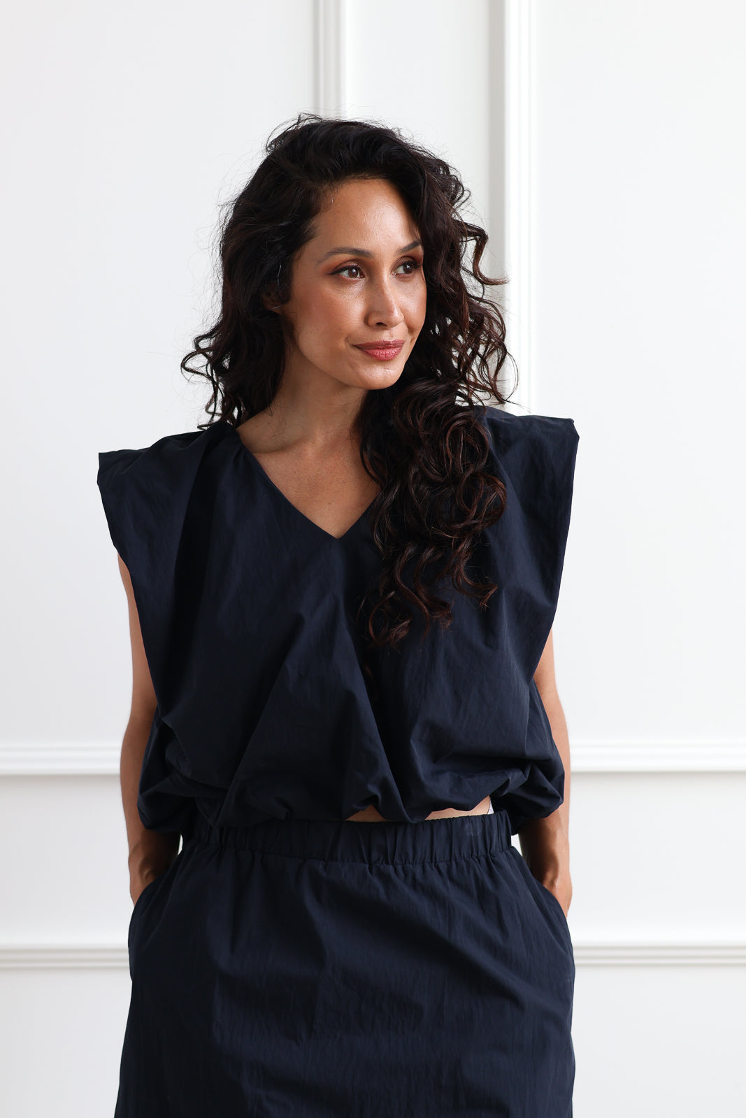Sylvia Navy Bubble Tank