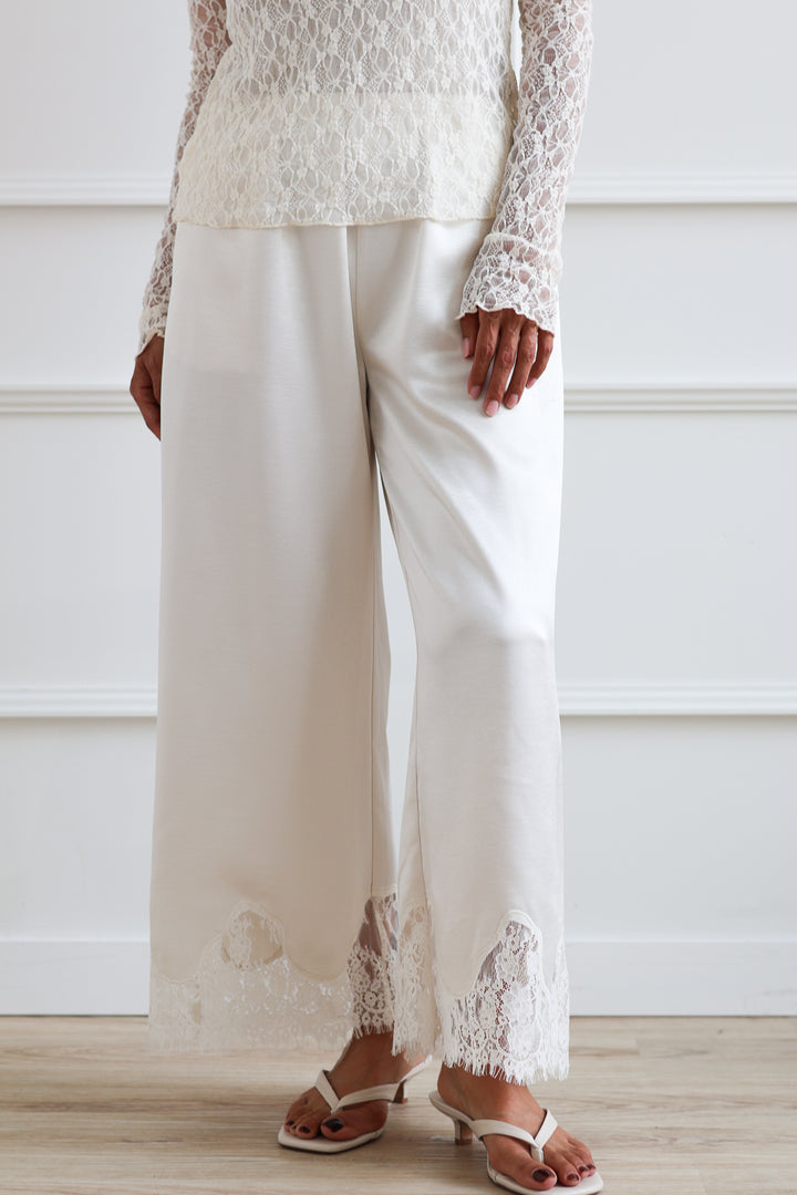 Cream Lace Trouser