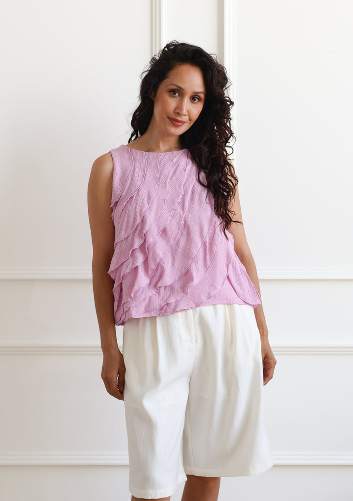 Lilac Ruffle Blouse