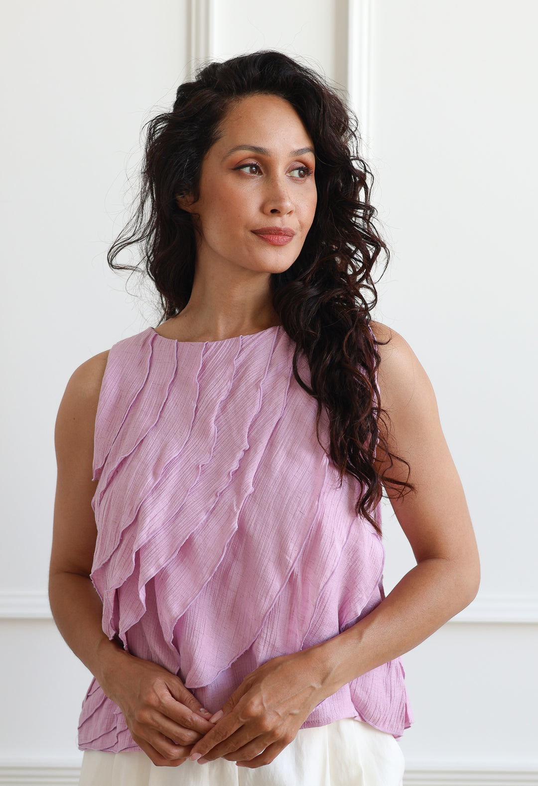 Lilac Ruffle Blouse