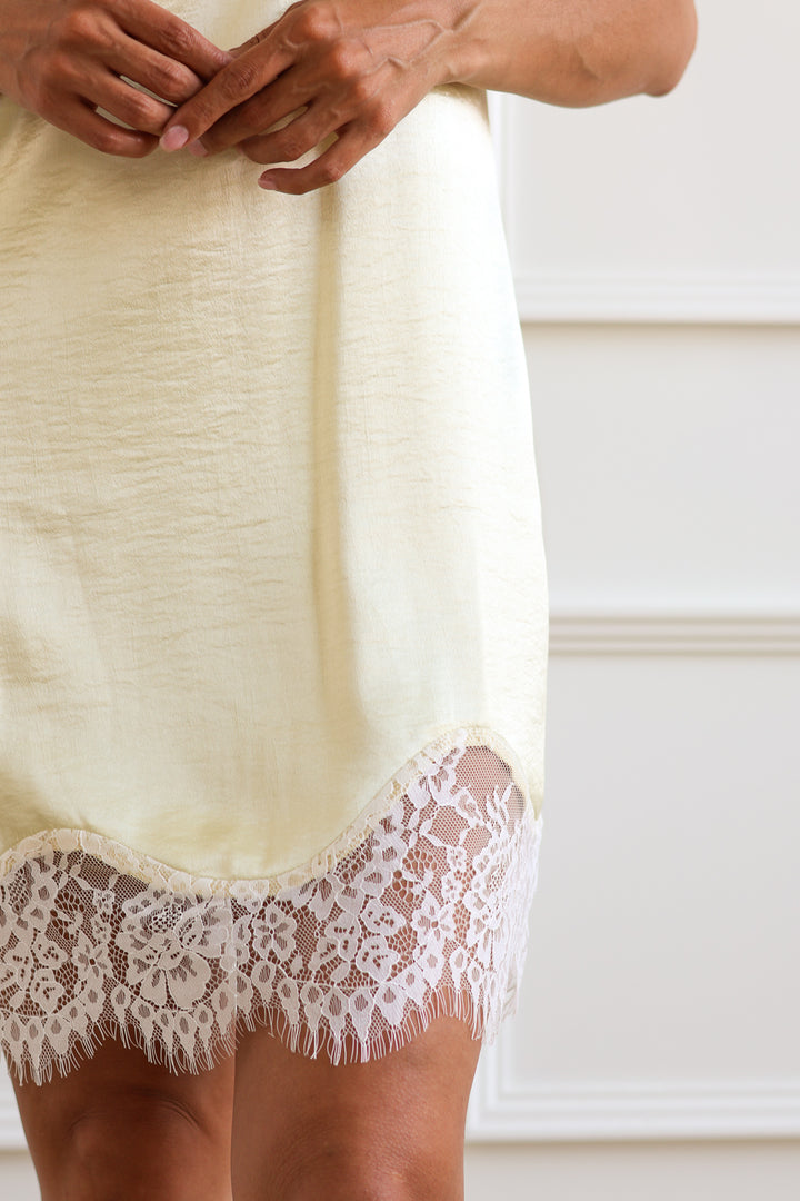 Amber Satin Lace Mini