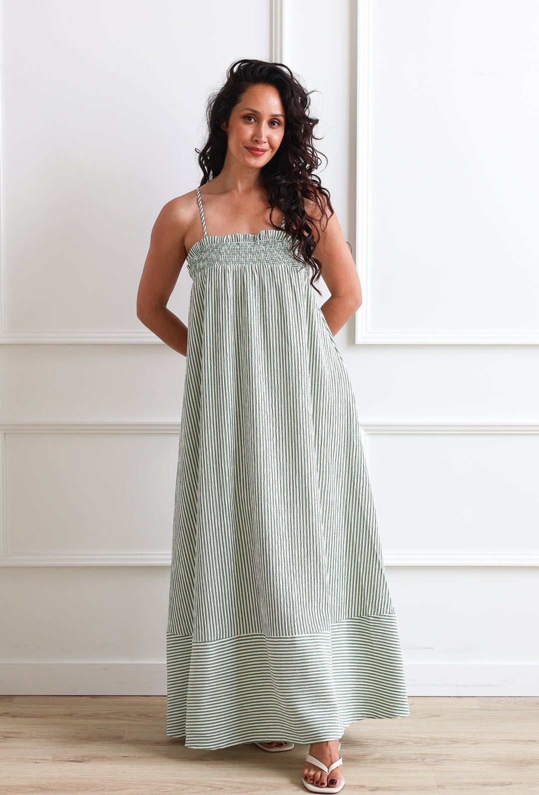 Boardwalk Stripe Maxi - Leaf Green