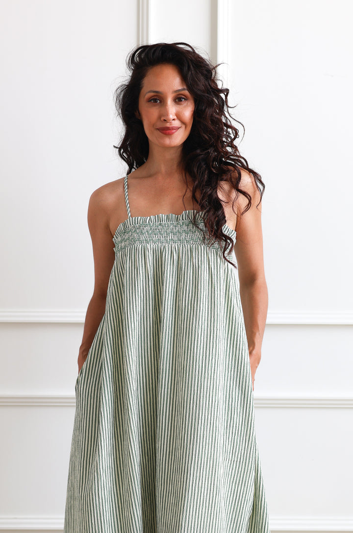 Boardwalk Stripe Maxi - Leaf Green
