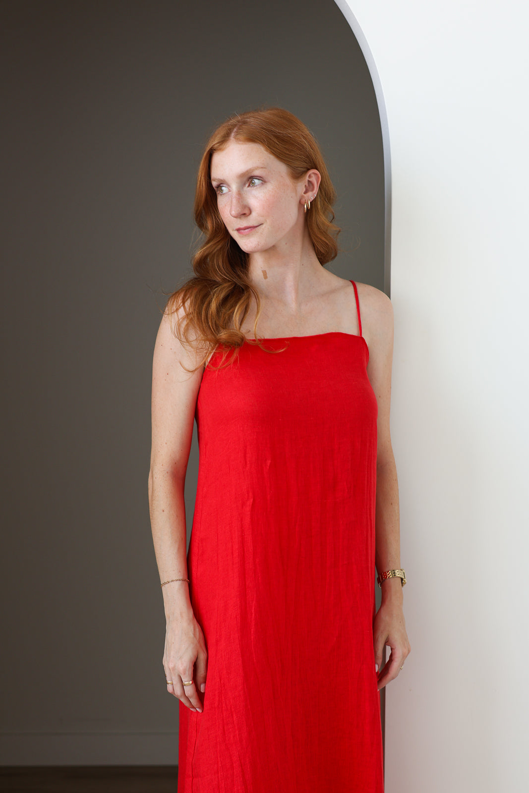Cherry Linen Maxi